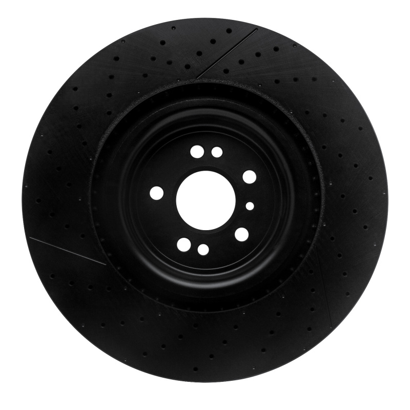 Mercedes-Benz GL63 AMG Brake Rotor (1) - Front - R1 Concepts - Drilled & Slotted - Black - `12-`19